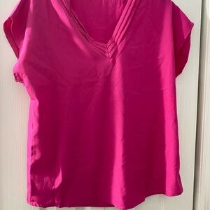 SHEIN hot pink blouse